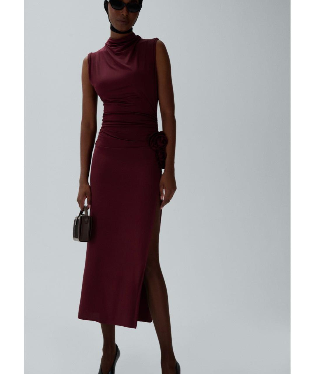 MAGDA BUTRYM Бордовое вискозное вечернее платье, фото 5