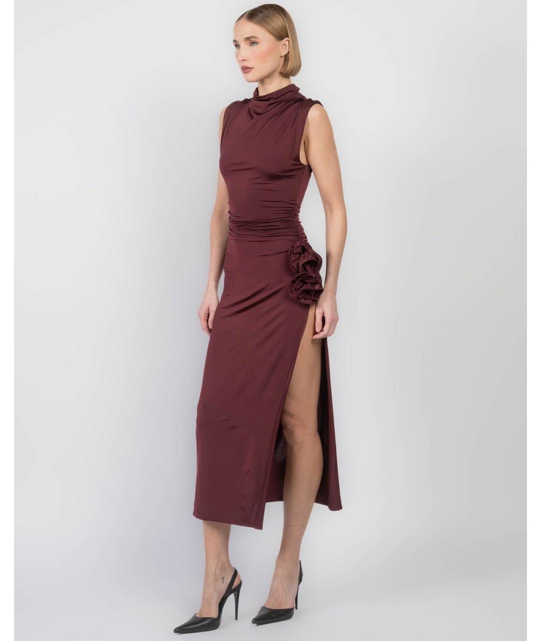 MAGDA BUTRYM Бордовое вискозное вечернее платье, фото 4