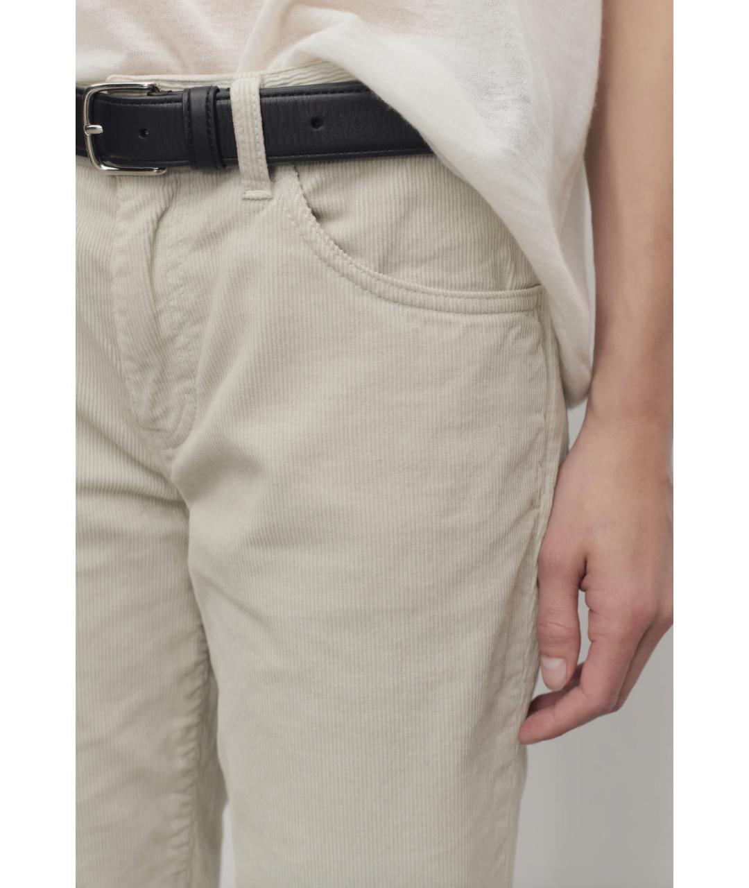 THE ROW Бежевые хлопковые прямые джинсы, фото 3