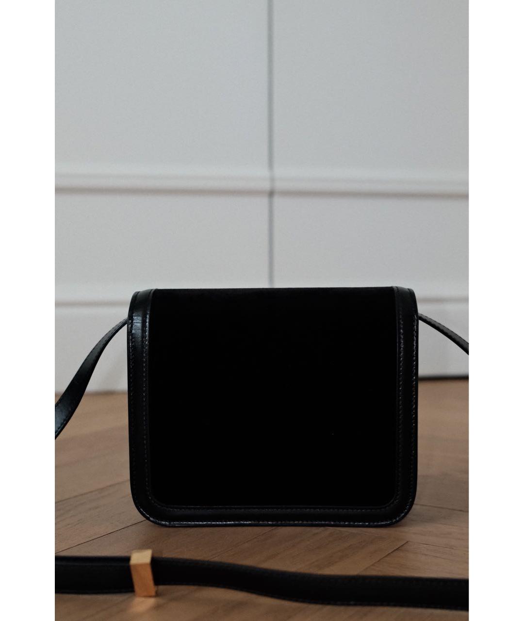 CELINE Черная бархатная сумка через плечо, фото 3