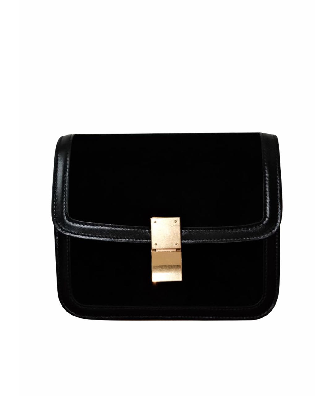 CELINE Черная бархатная сумка через плечо, фото 1