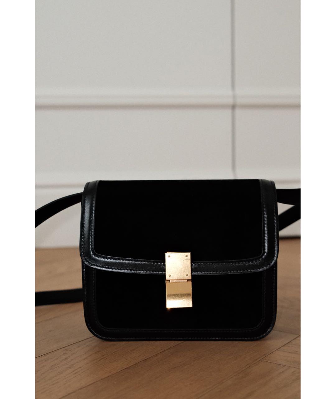 CELINE Черная бархатная сумка через плечо, фото 5