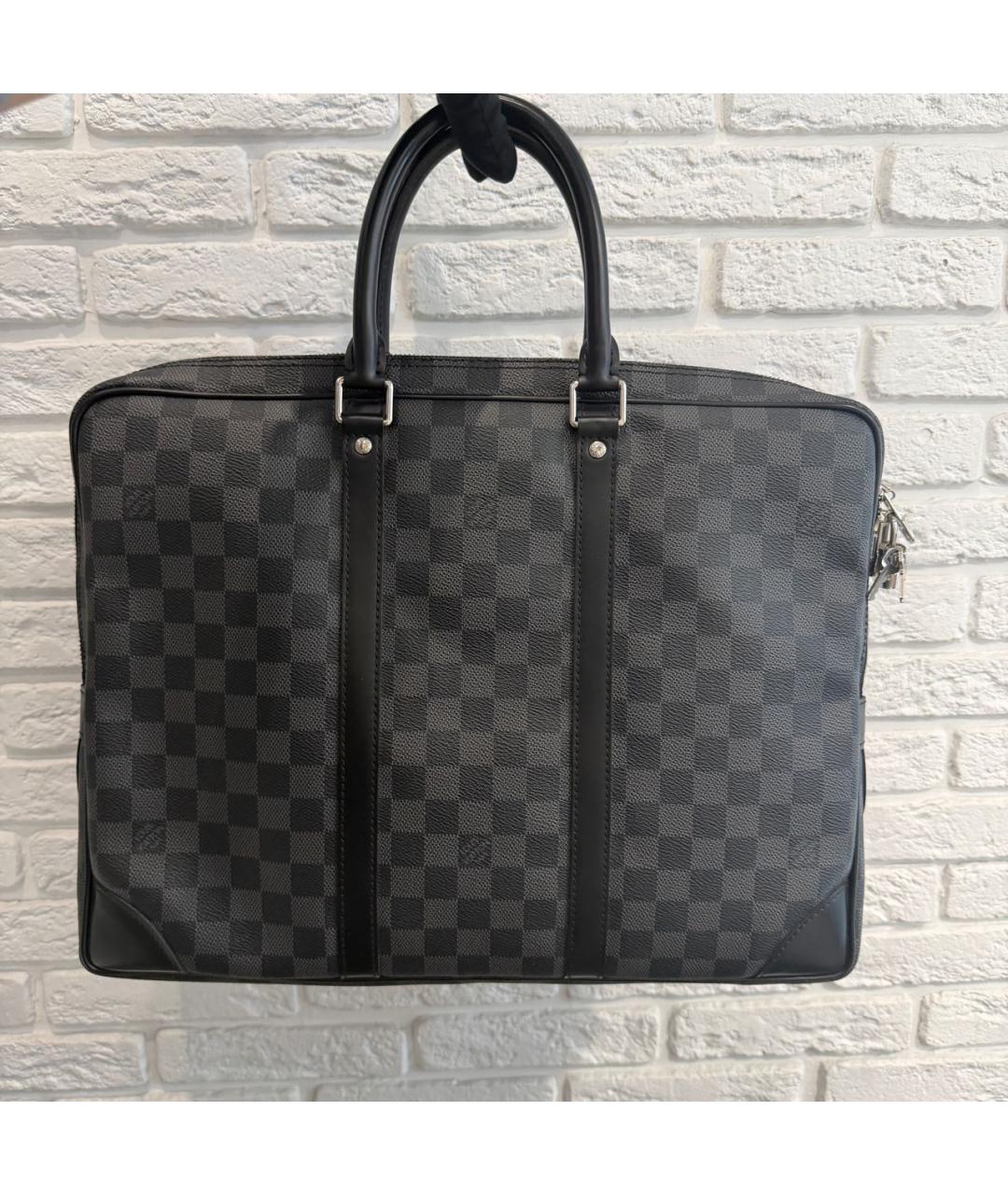 LOUIS VUITTON Черный портфель, фото 9