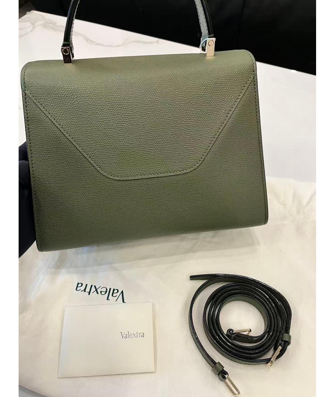 VALEXTRA Зеленая кожаная сумка через плечо, фото 3