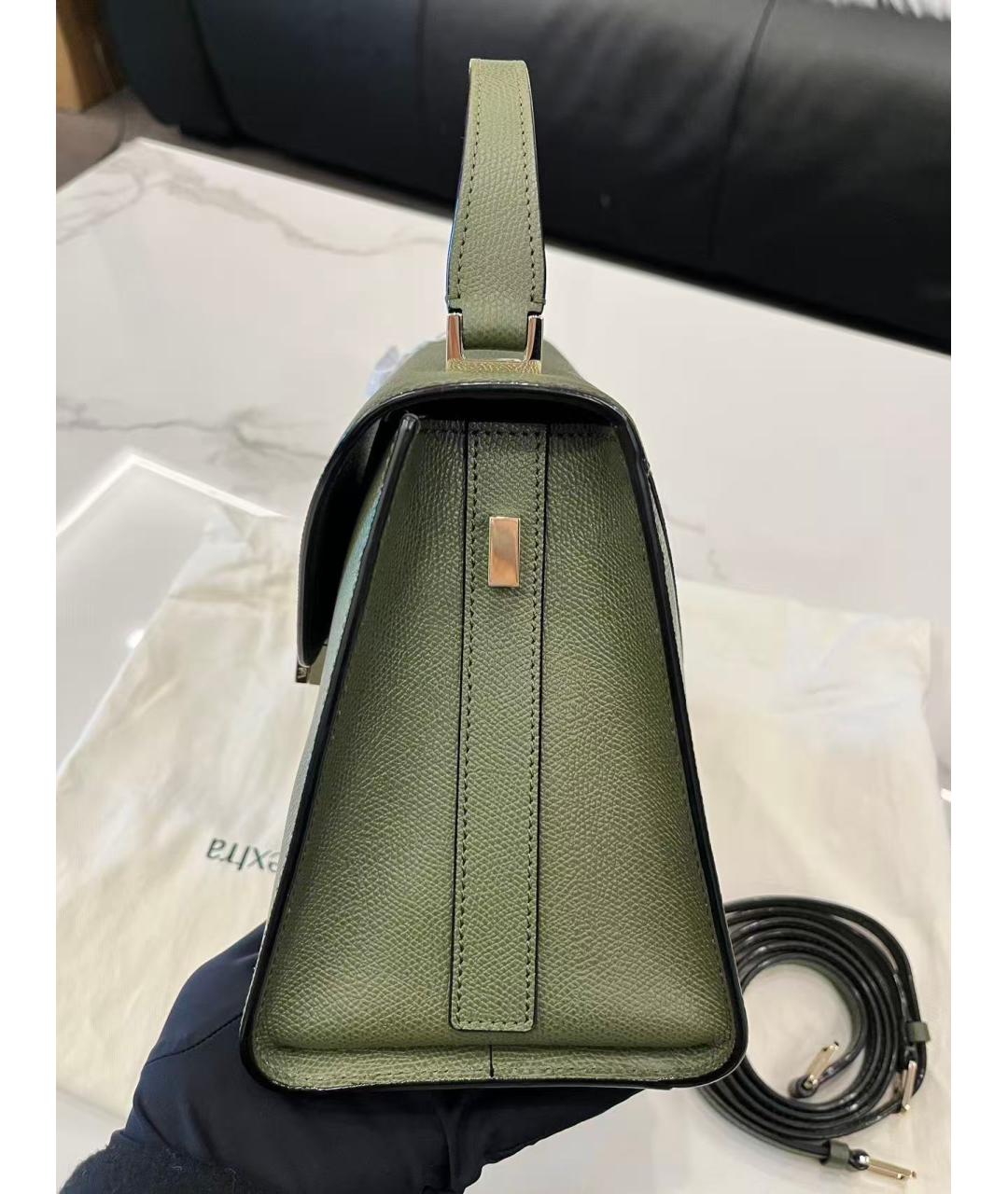 VALEXTRA Зеленая кожаная сумка через плечо, фото 4