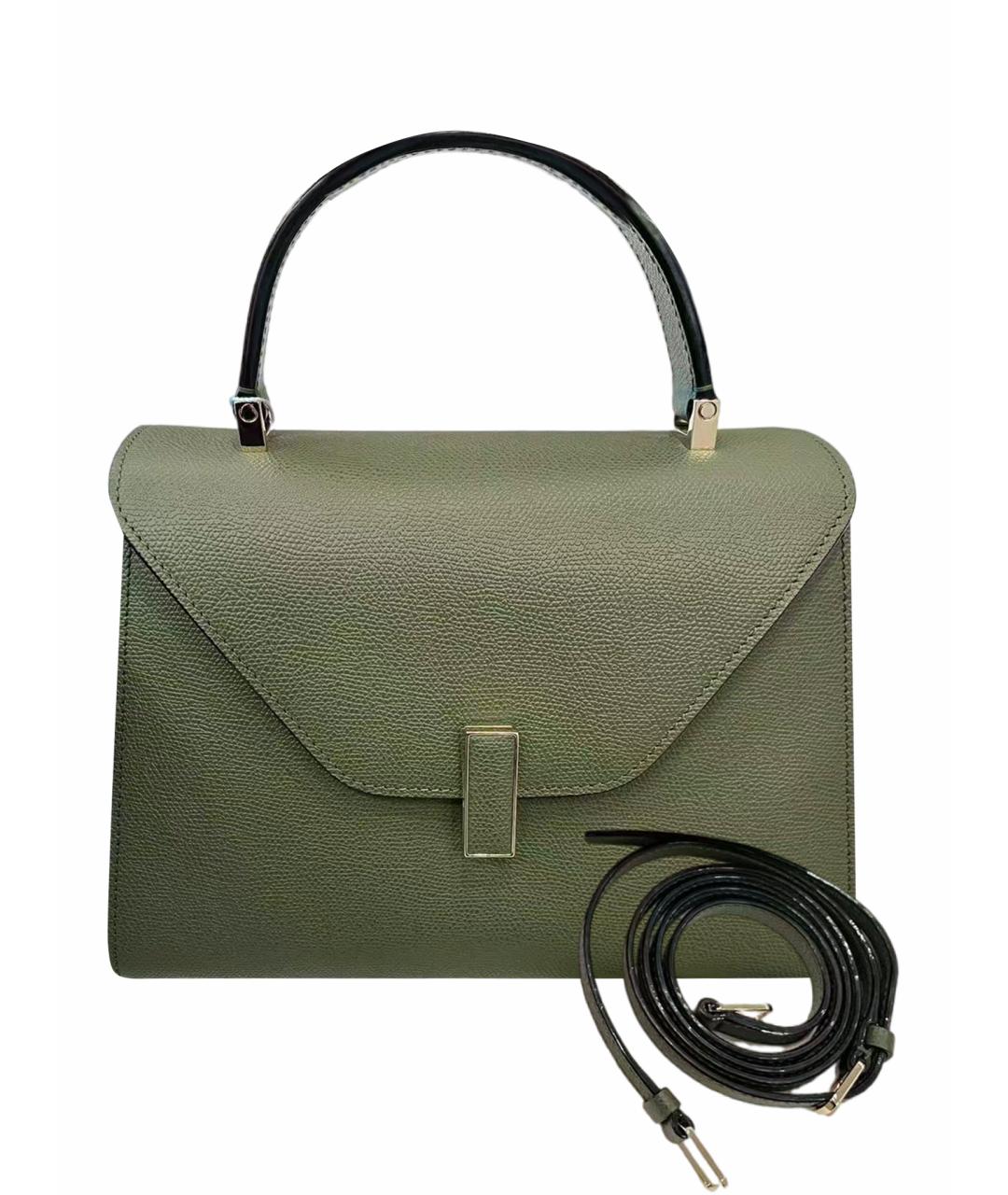 VALEXTRA Зеленая кожаная сумка через плечо, фото 1