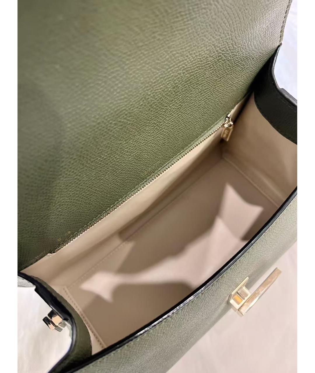 VALEXTRA Зеленая кожаная сумка через плечо, фото 7
