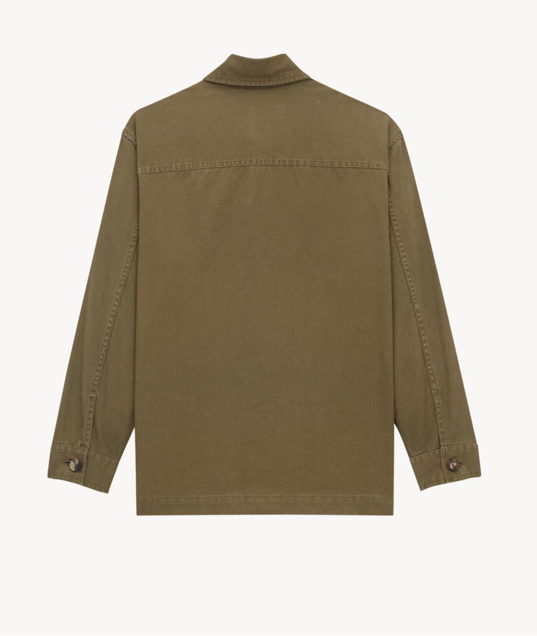 SAINT LAURENT Хаки хлопковая рубашка, фото 2