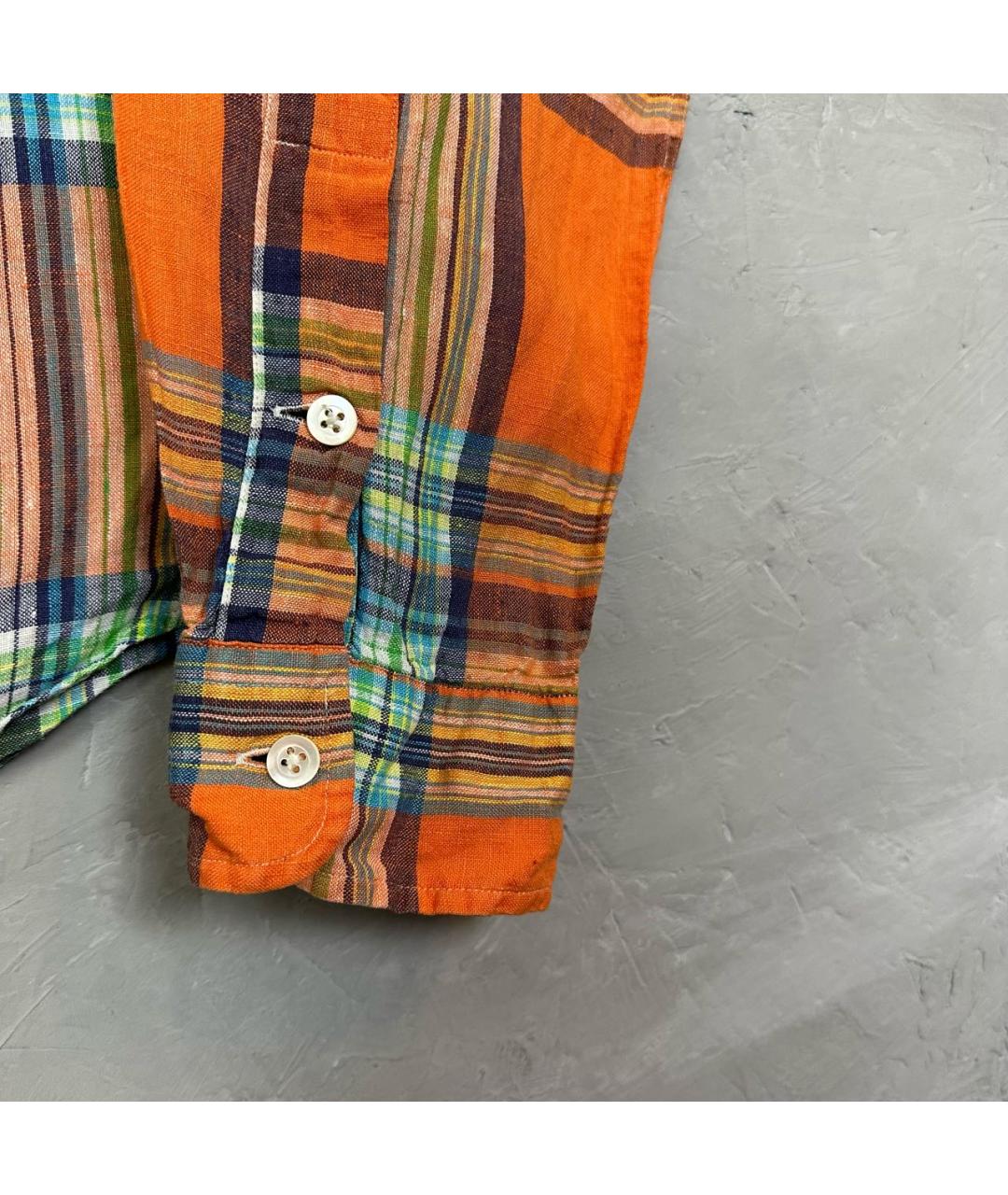 POLO RALPH LAUREN Оранжевая льняная кэжуал рубашка, фото 5