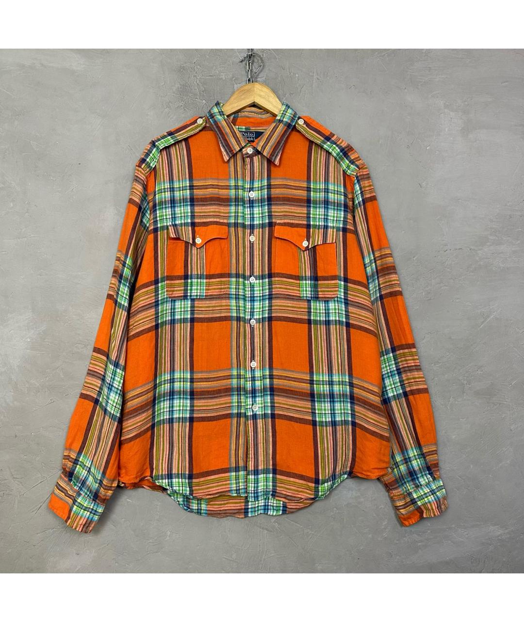 POLO RALPH LAUREN Оранжевая льняная кэжуал рубашка, фото 2