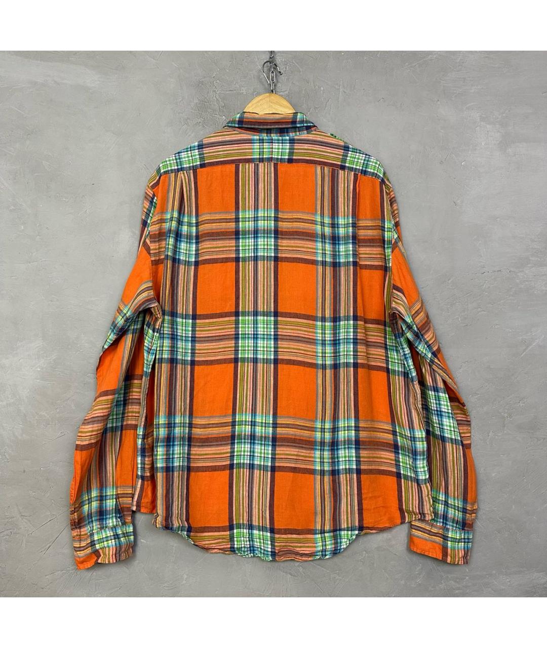 POLO RALPH LAUREN Оранжевая льняная кэжуал рубашка, фото 3