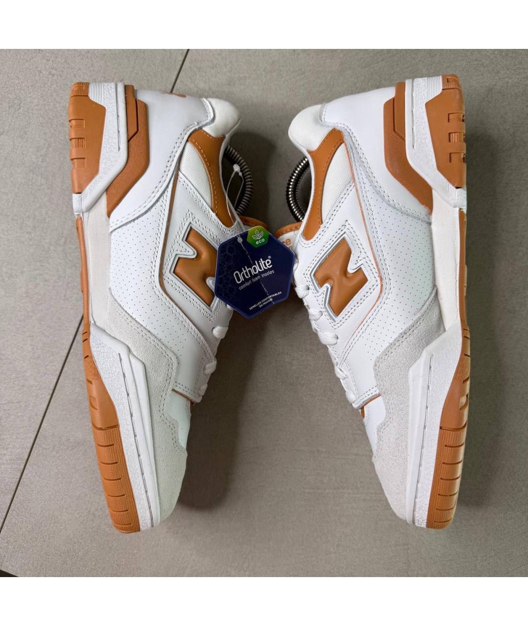 NEW BALANCE Белые кожаные низкие кроссовки / кеды, фото 5