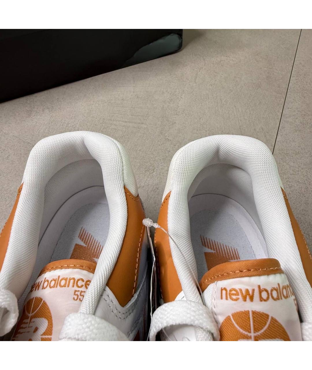 NEW BALANCE Белые кожаные низкие кроссовки / кеды, фото 3