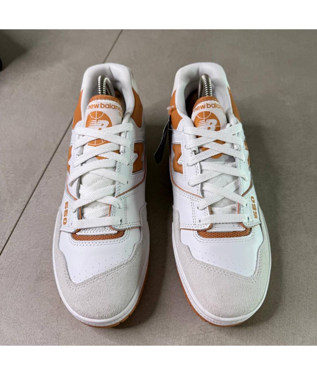 NEW BALANCE Белые кожаные низкие кроссовки / кеды, фото 2