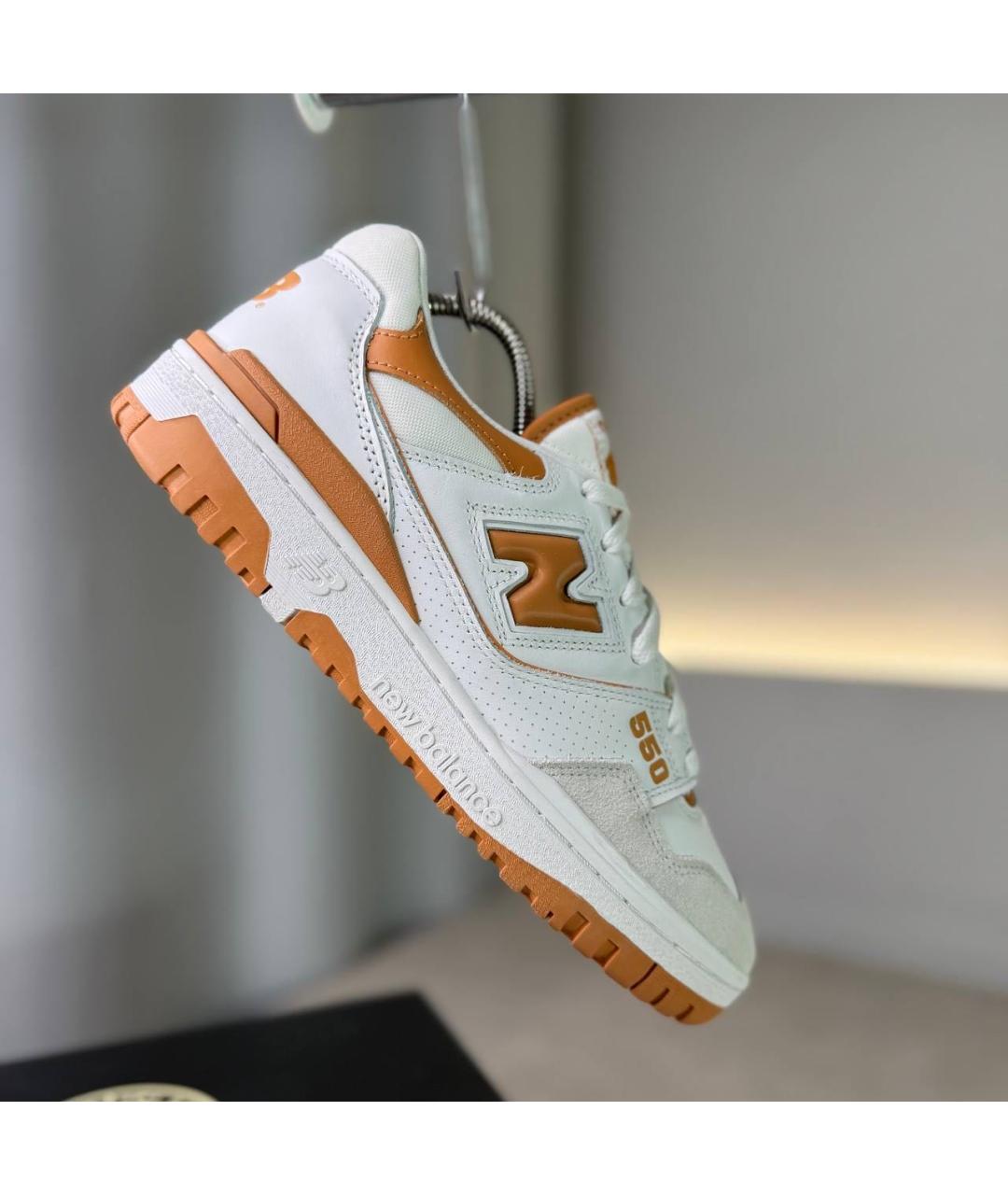 NEW BALANCE Белые кожаные низкие кроссовки / кеды, фото 9