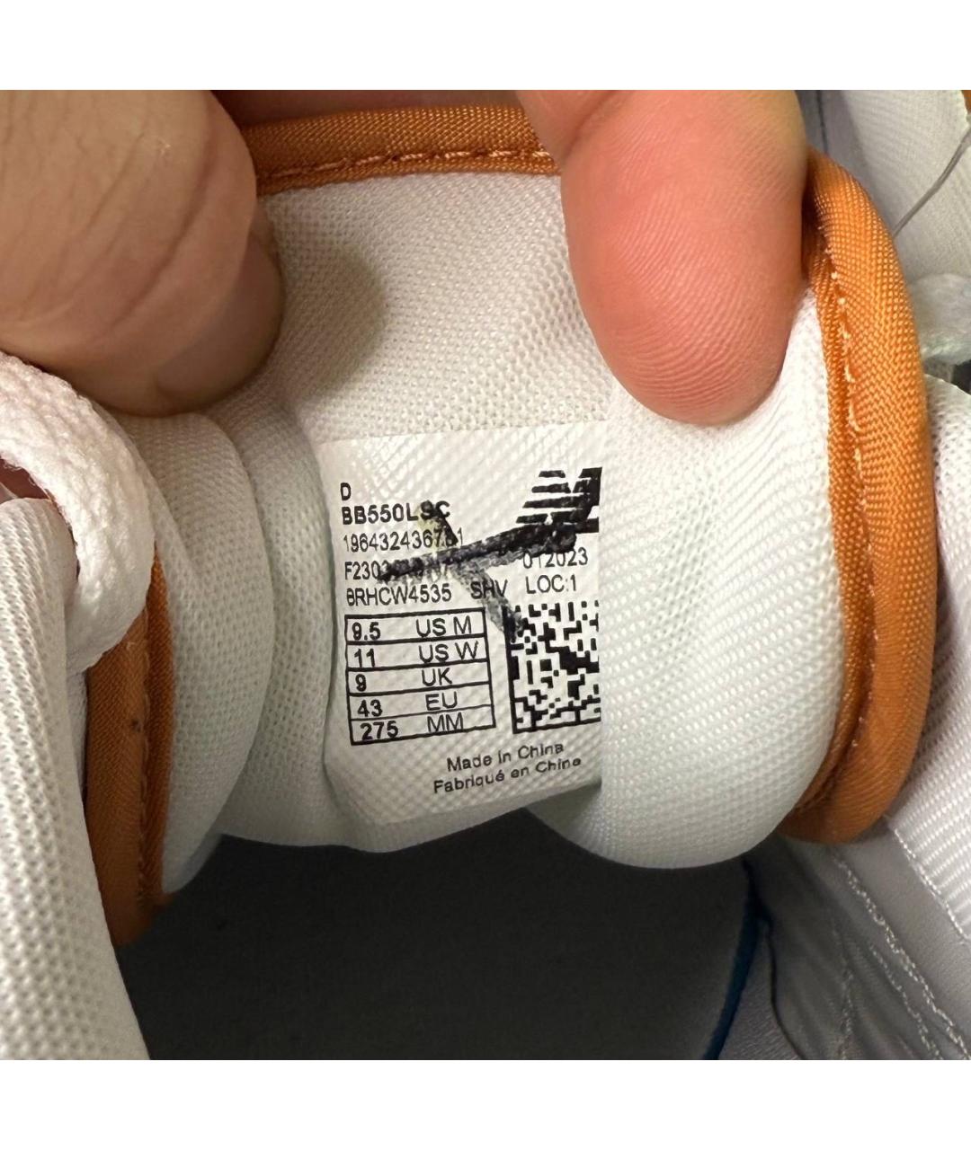 NEW BALANCE Белые кожаные низкие кроссовки / кеды, фото 7