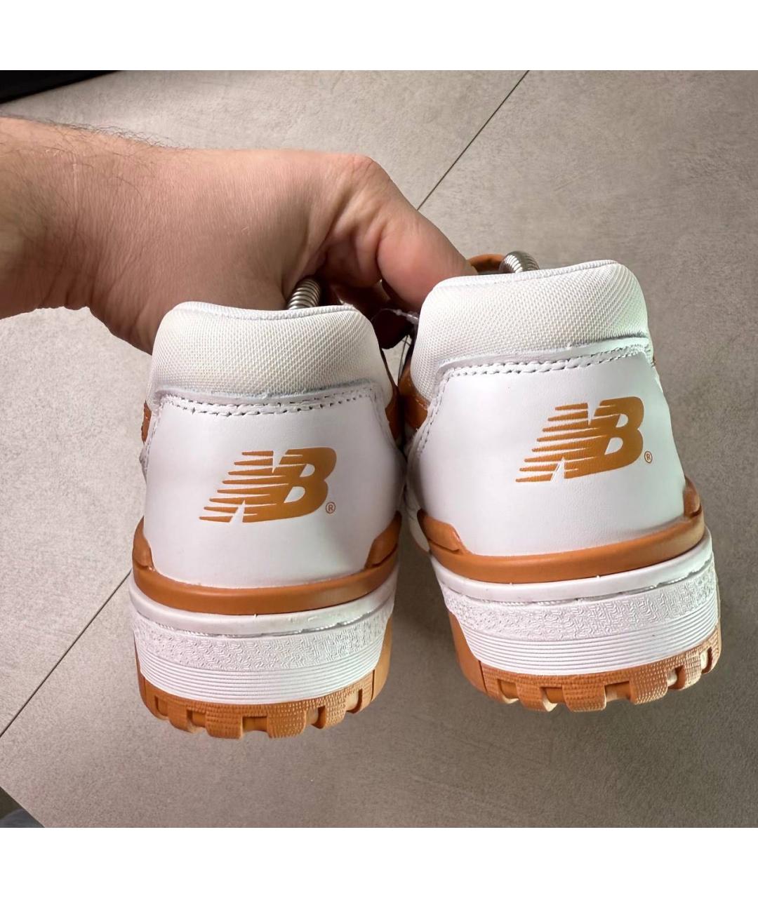 NEW BALANCE Белые кожаные низкие кроссовки / кеды, фото 4