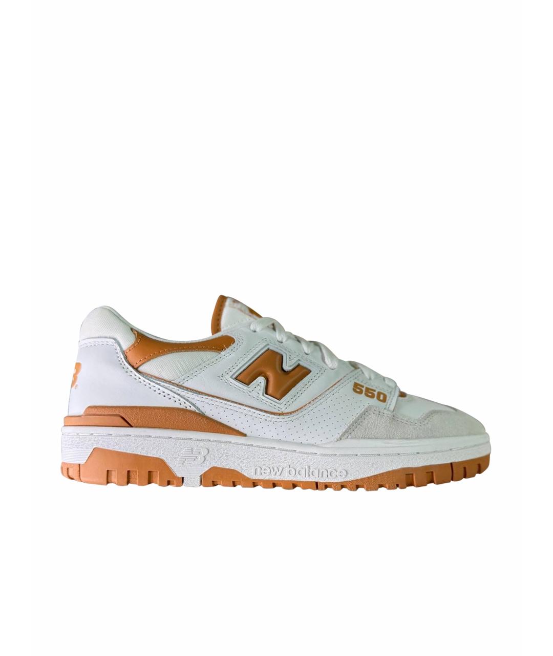 NEW BALANCE Белые кожаные низкие кроссовки / кеды, фото 1