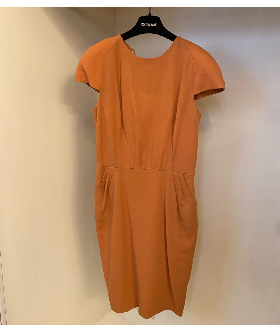 ERMANNO SCERVINO Горчичное шерстяное коктейльное платье, фото 5