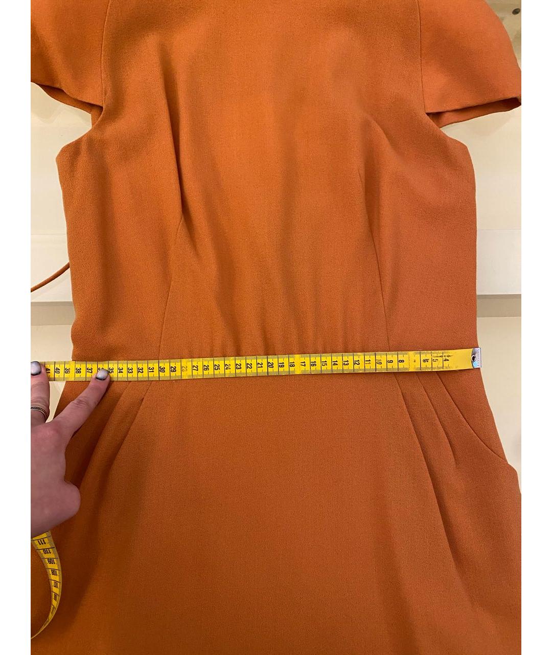 ERMANNO SCERVINO Горчичное шерстяное коктейльное платье, фото 8