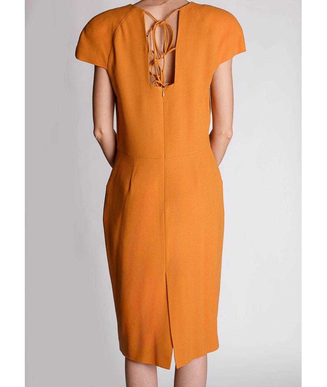 ERMANNO SCERVINO Горчичное шерстяное коктейльное платье, фото 4