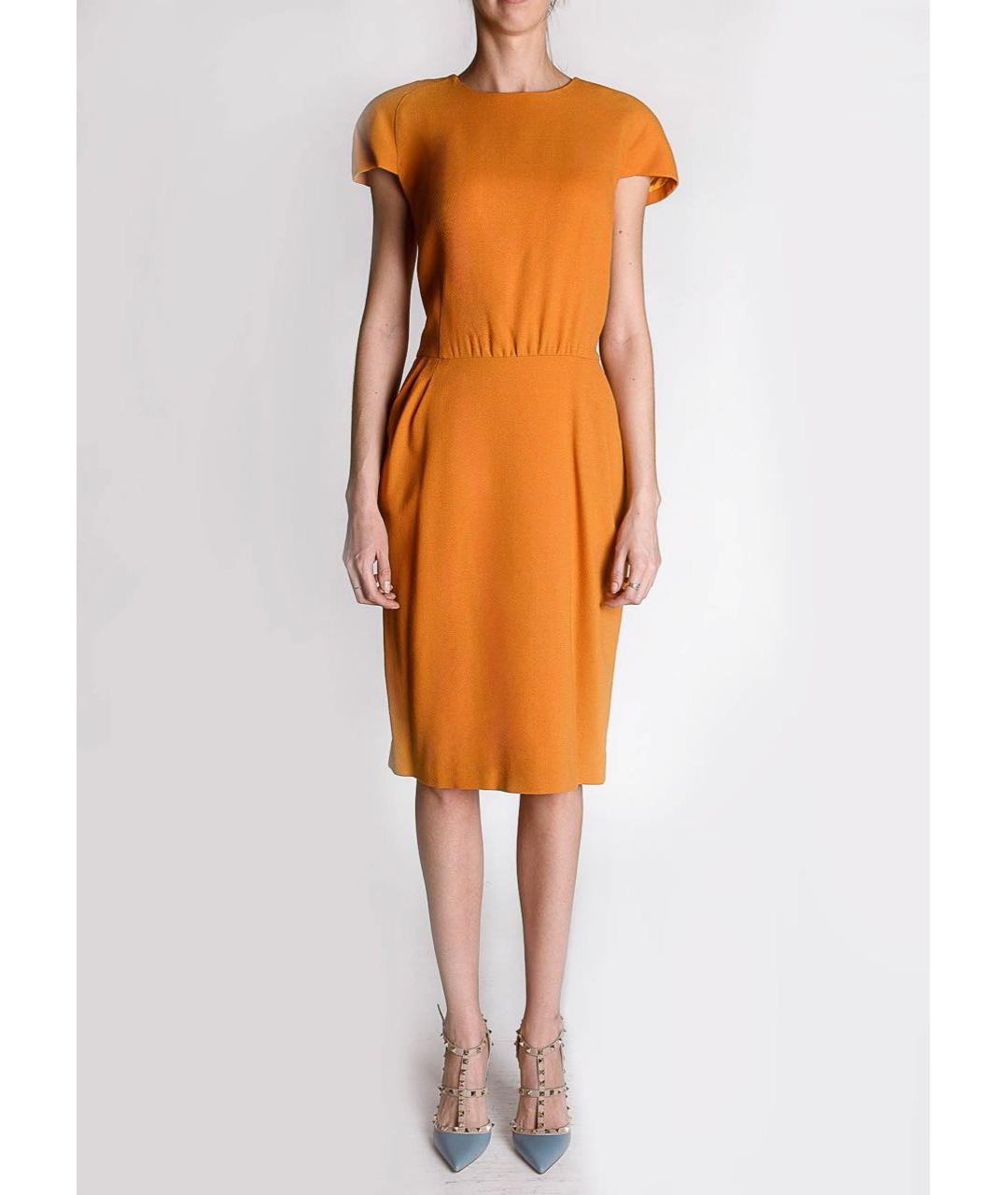 ERMANNO SCERVINO Горчичное шерстяное коктейльное платье, фото 2