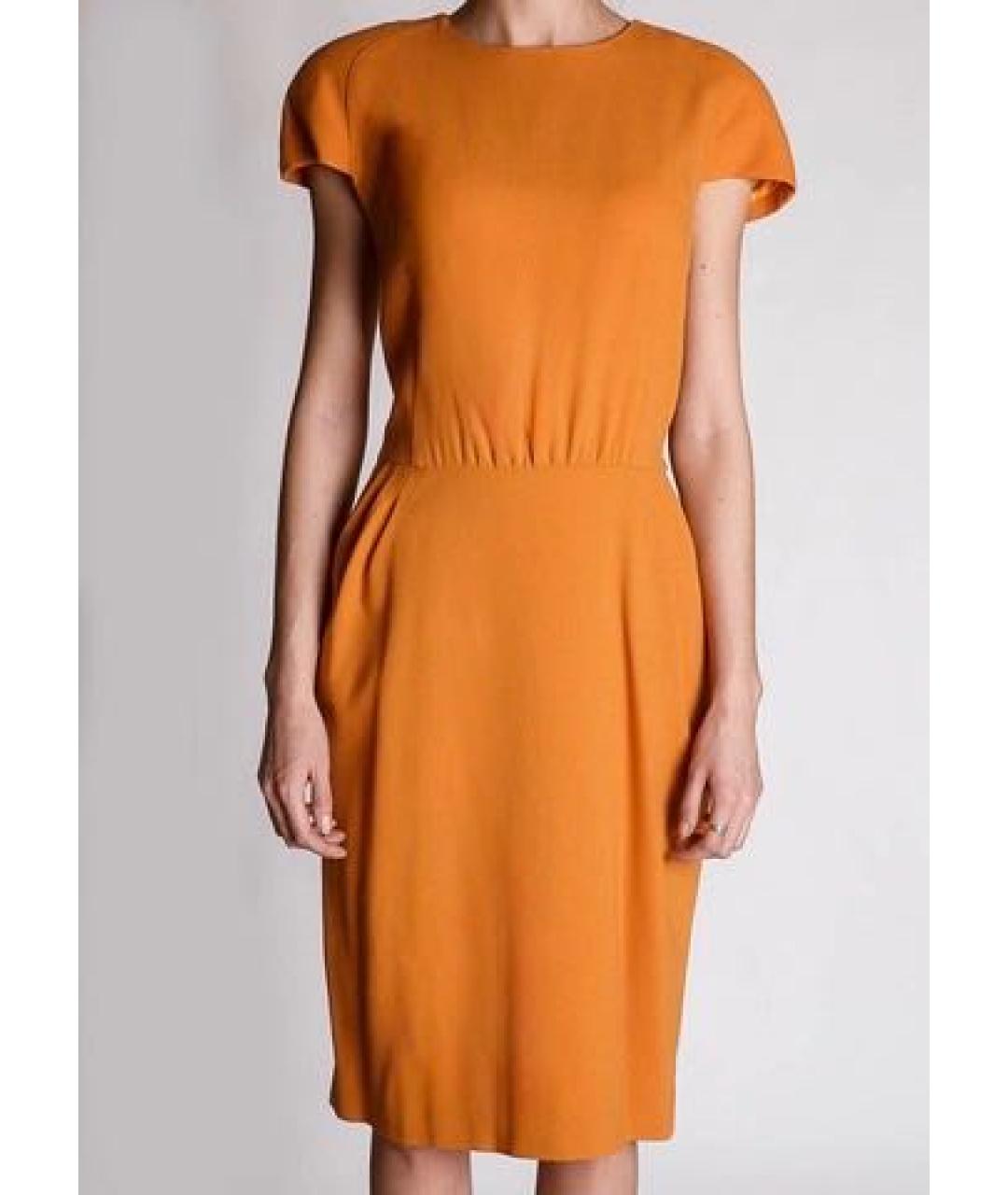 ERMANNO SCERVINO Горчичное шерстяное коктейльное платье, фото 3