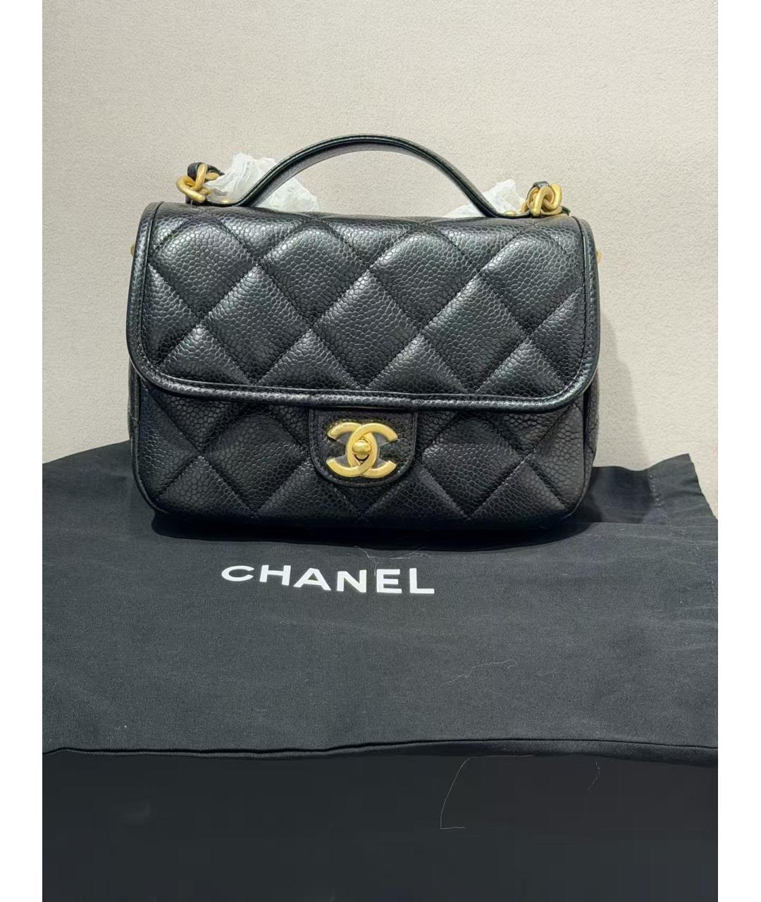 CHANEL Черная кожаная сумка через плечо, фото 2