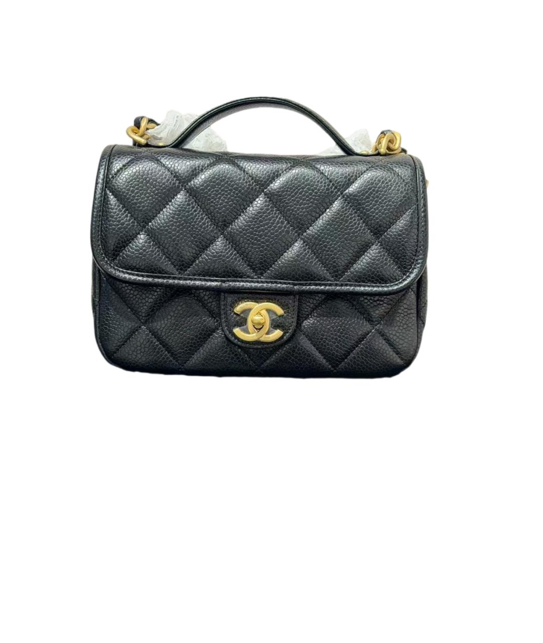 CHANEL Черная кожаная сумка через плечо, фото 10