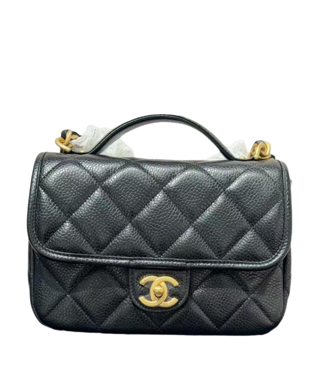 CHANEL Черная кожаная сумка через плечо, фото 1