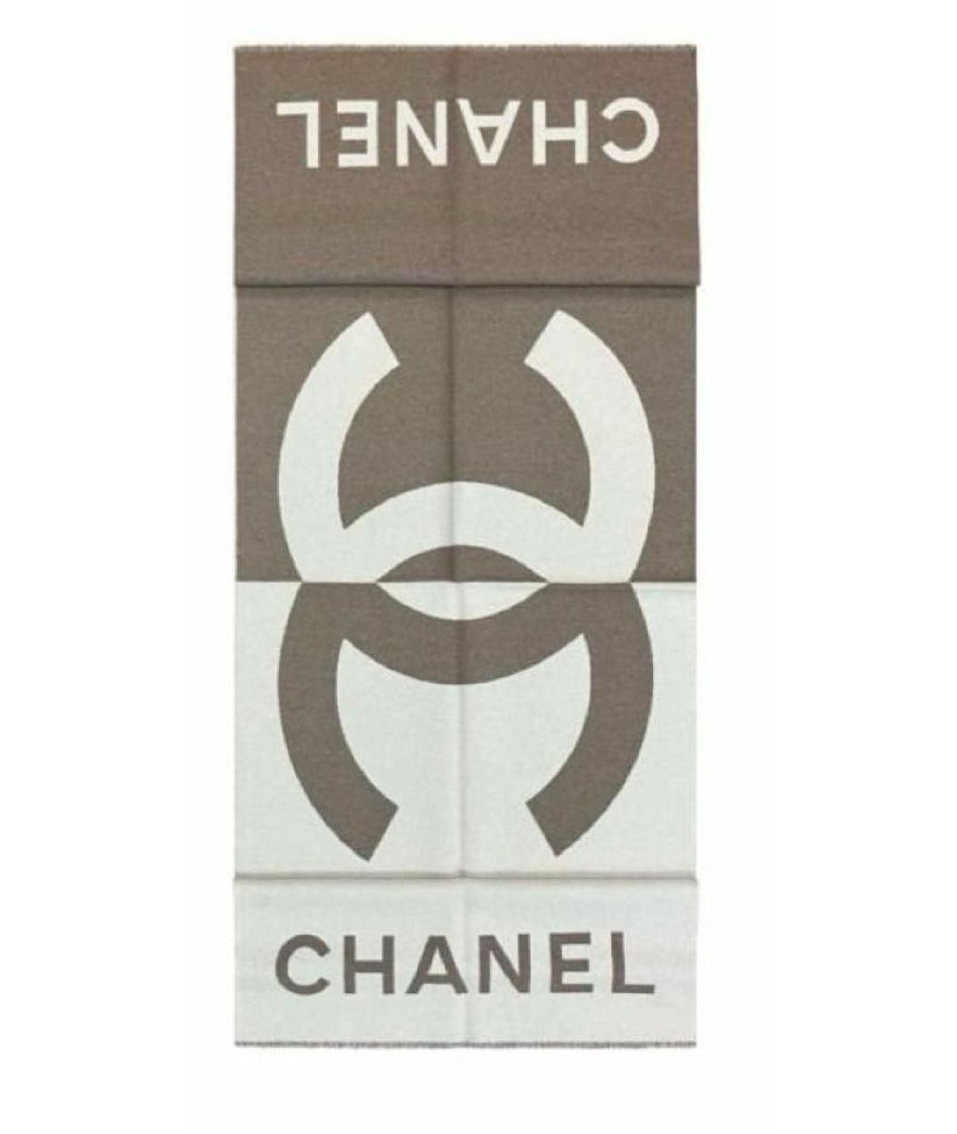 CHANEL Бежевый кашемировый платок, фото 1