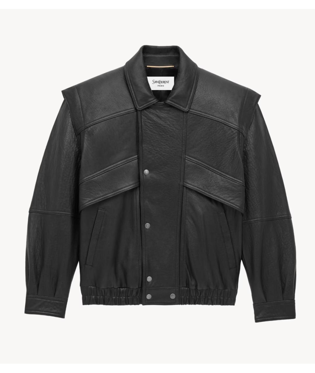 SAINT LAURENT Черная кожаная куртка, фото 3