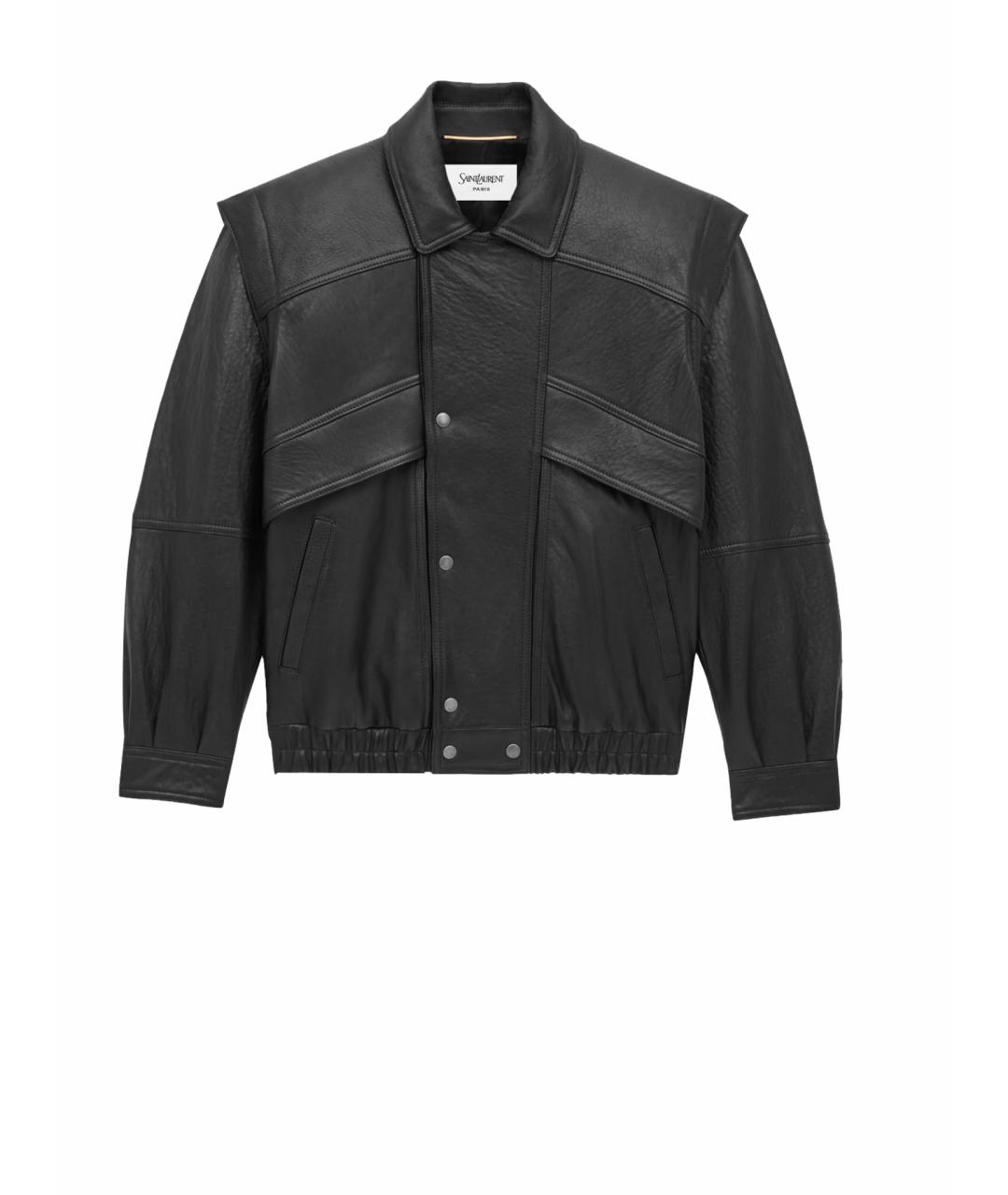 SAINT LAURENT Черная кожаная куртка, фото 1