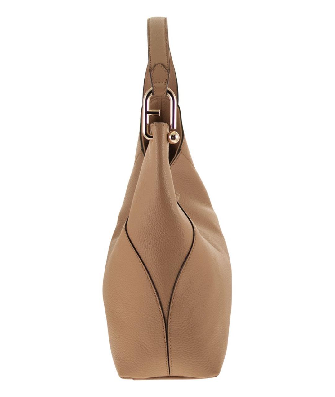 FURLA Бежевая кожаная сумка через плечо, фото 3