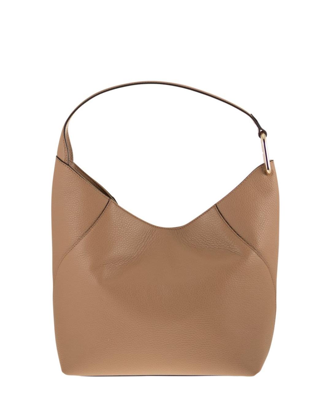 FURLA Бежевая кожаная сумка через плечо, фото 2