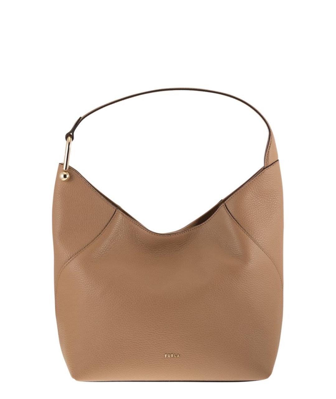 FURLA Бежевая кожаная сумка через плечо, фото 1