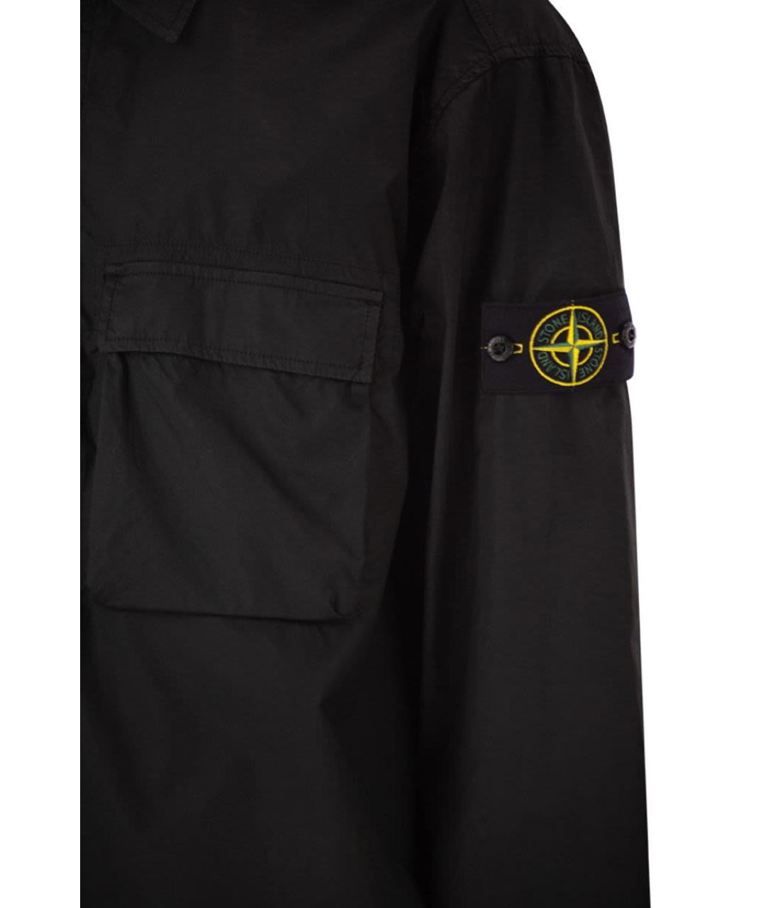 STONE ISLAND Черная хлопковая кэжуал рубашка, фото 4