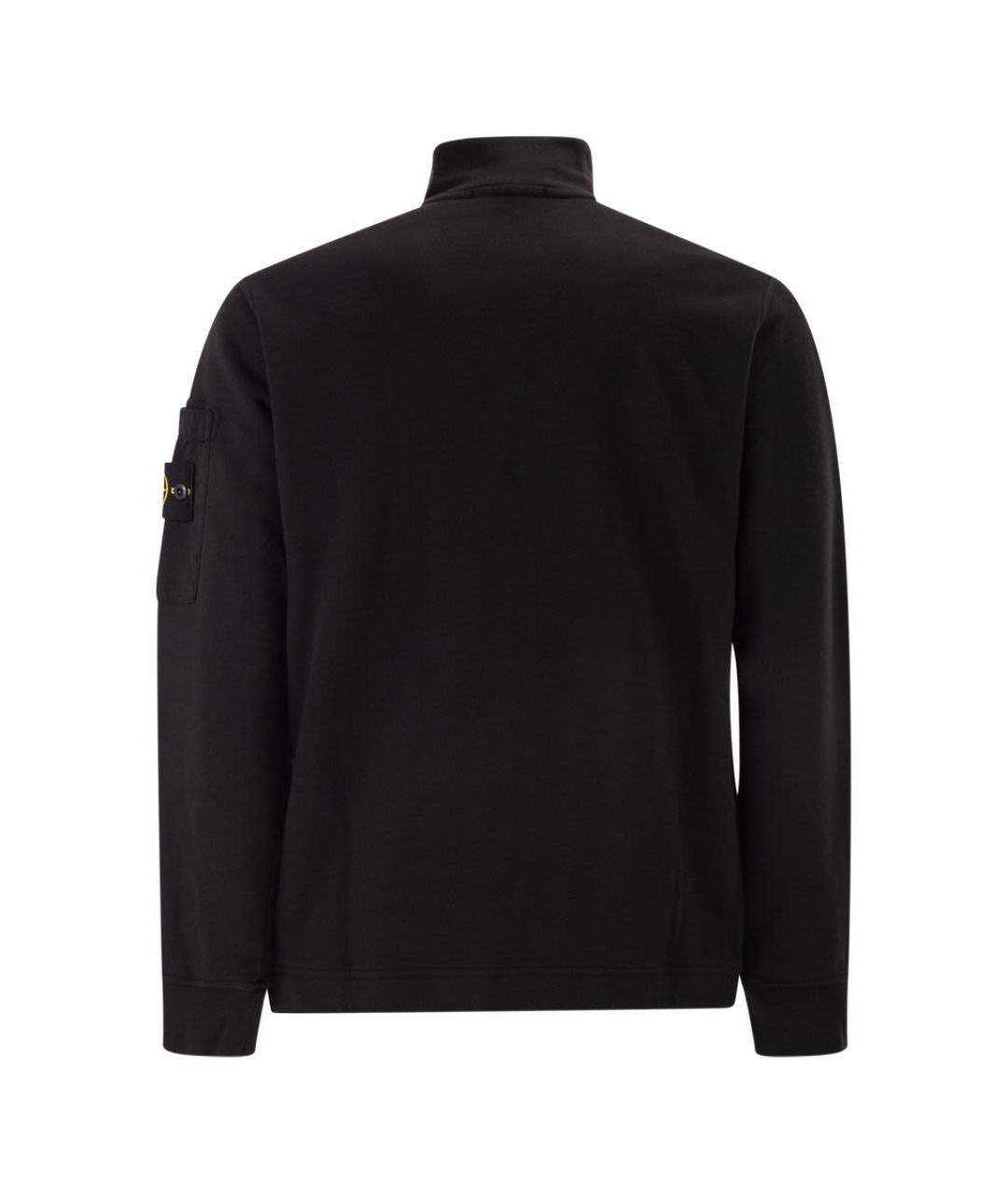 STONE ISLAND Черный хлопковый джемпер / свитер, фото 2