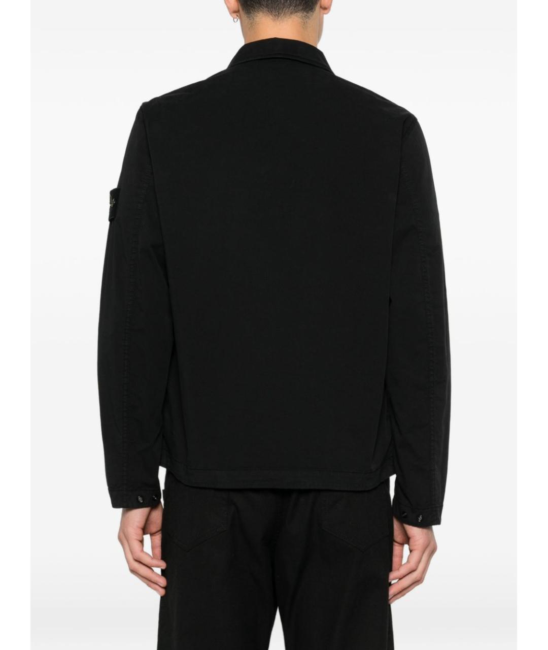 STONE ISLAND Черная хлопковая кэжуал рубашка, фото 5