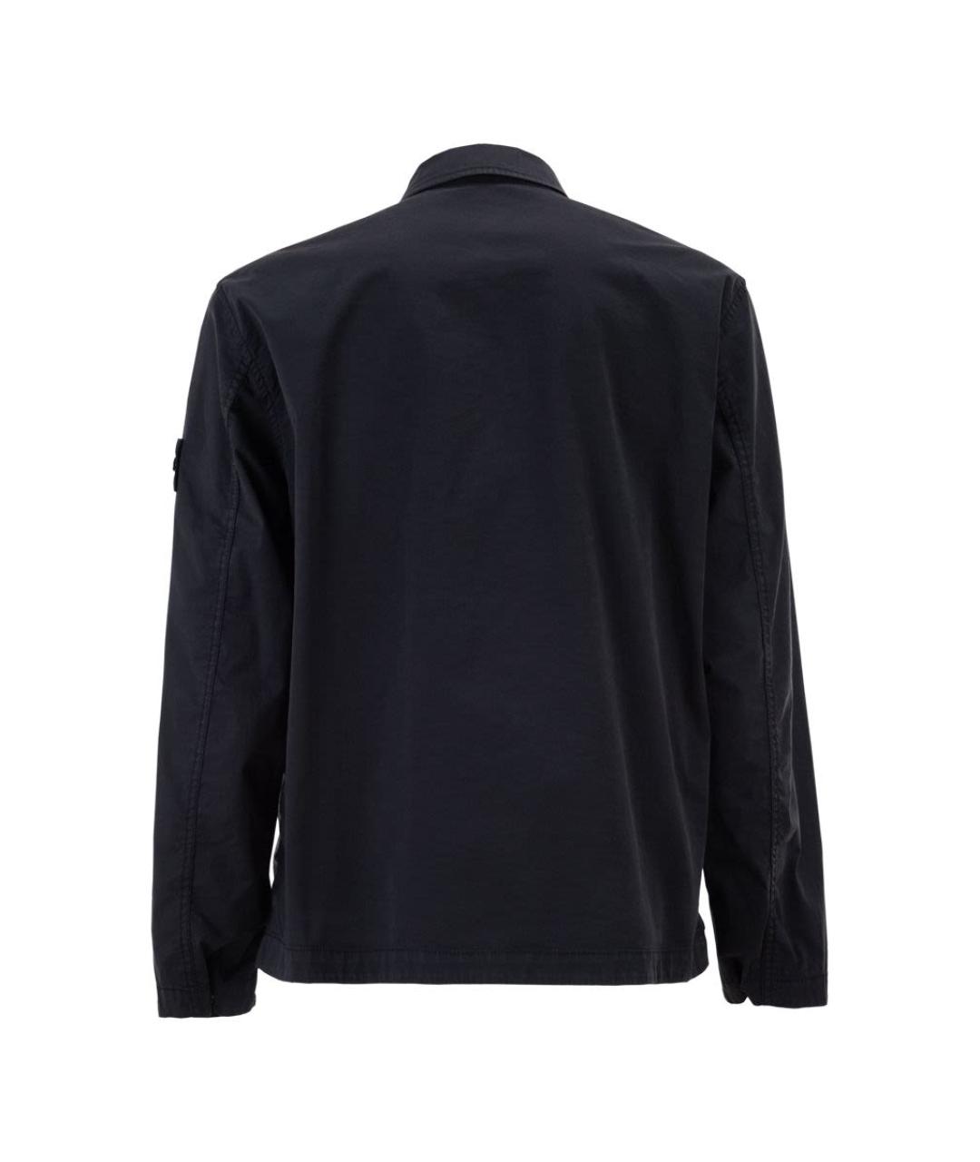 STONE ISLAND Темно-синяя хлопковая кэжуал рубашка, фото 2