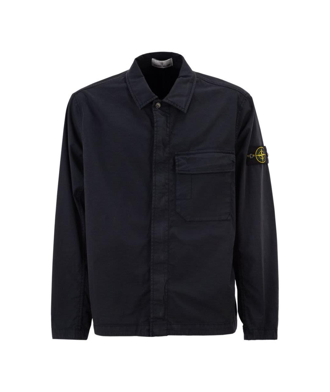 STONE ISLAND Темно-синяя хлопковая кэжуал рубашка, фото 1