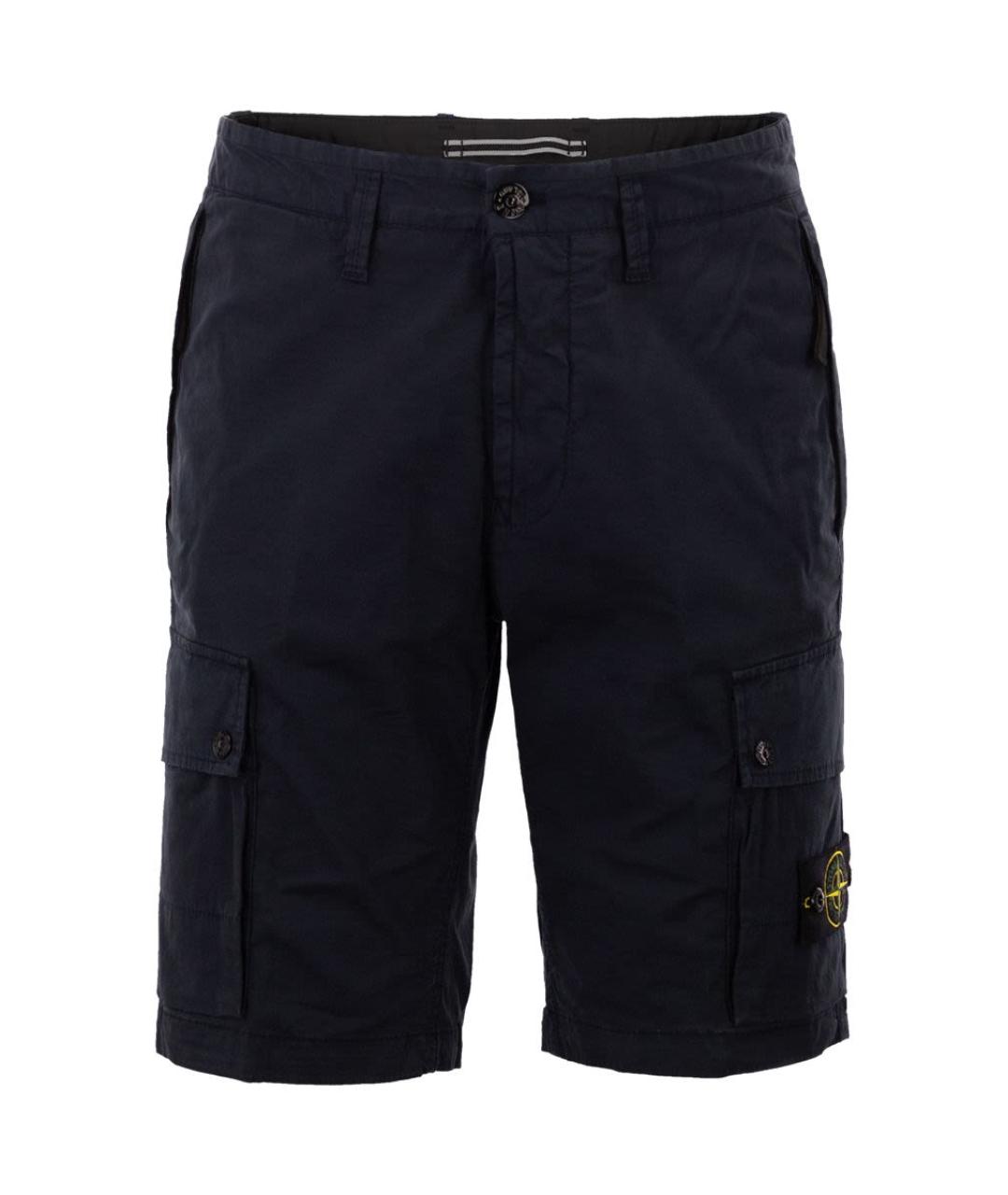 STONE ISLAND Темно-синие хлопковые шорты, фото 1