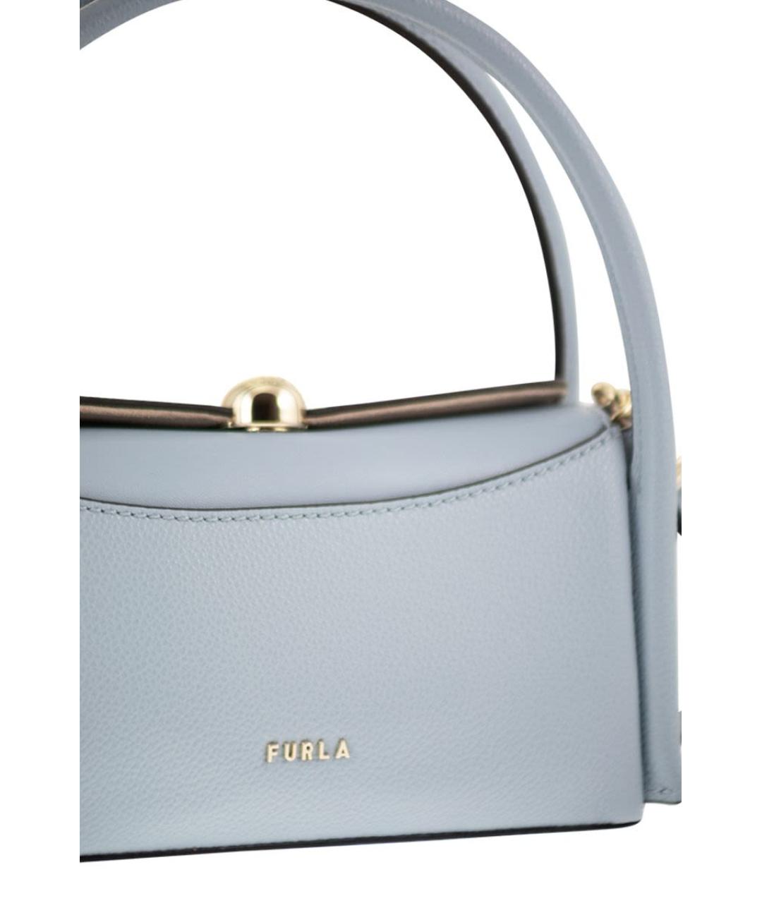 FURLA Голубая кожаная сумка через плечо, фото 3