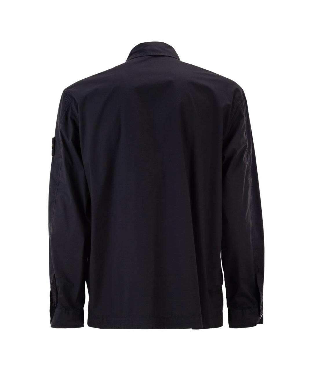 STONE ISLAND Темно-синяя хлопковая кэжуал рубашка, фото 2