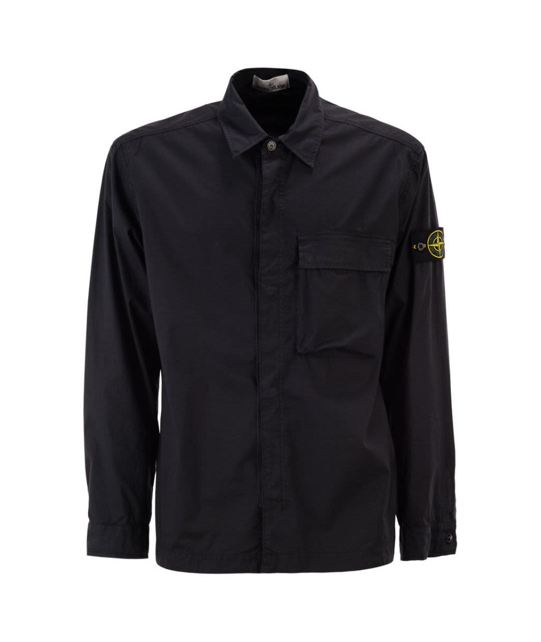 STONE ISLAND Темно-синяя хлопковая кэжуал рубашка, фото 1