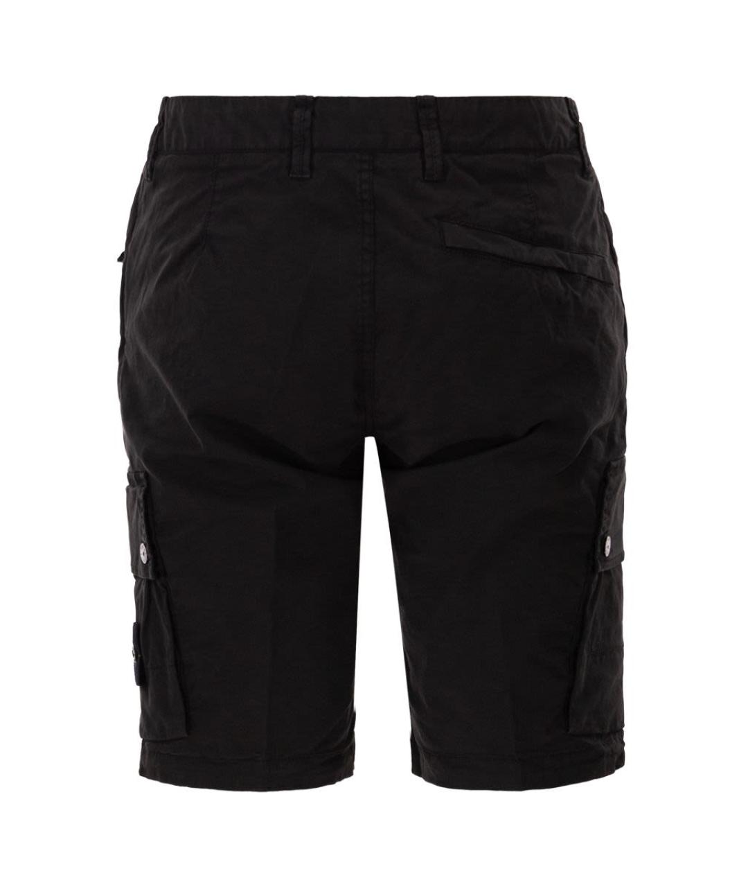 STONE ISLAND Черные хлопковые шорты, фото 2