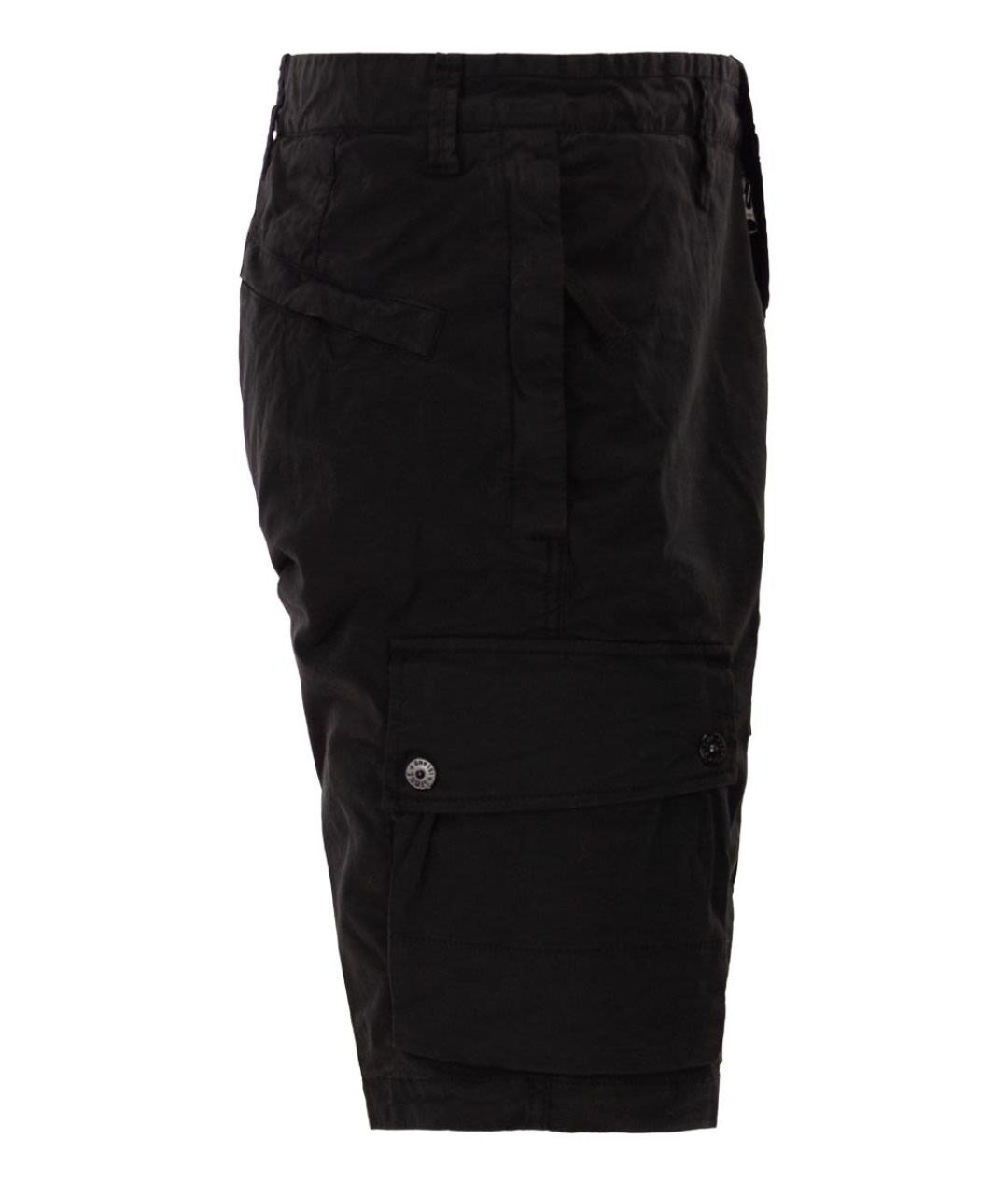 STONE ISLAND Черные хлопковые шорты, фото 3