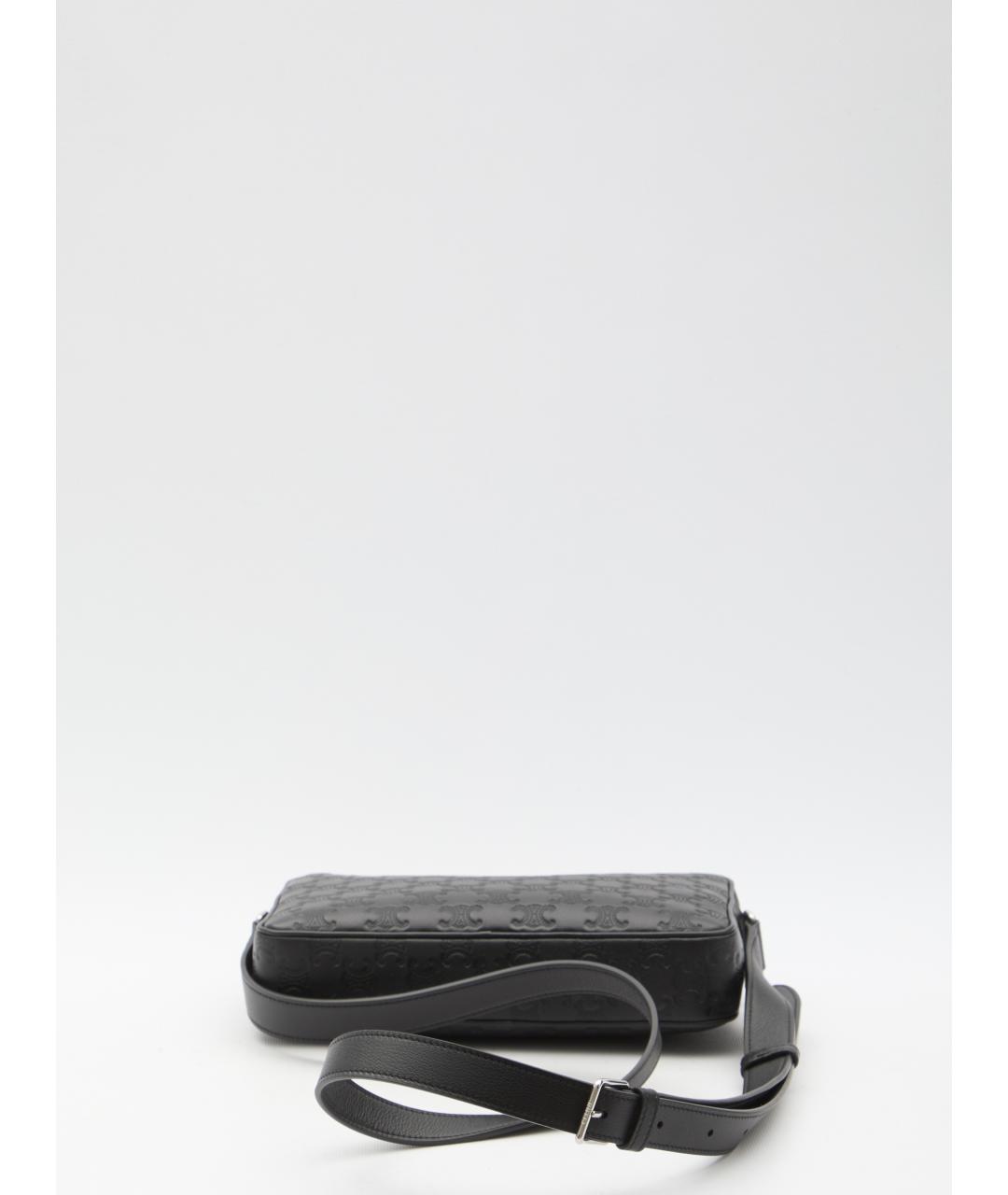 CELINE Черная кожаная сумка на плечо, фото 3