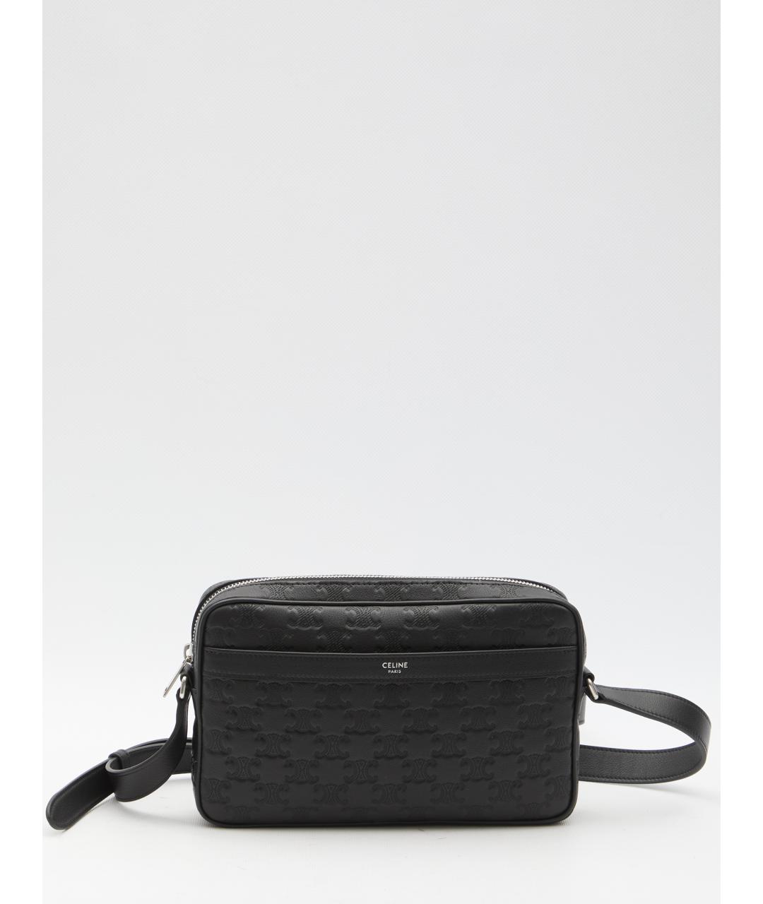 CELINE Черная кожаная сумка на плечо, фото 6