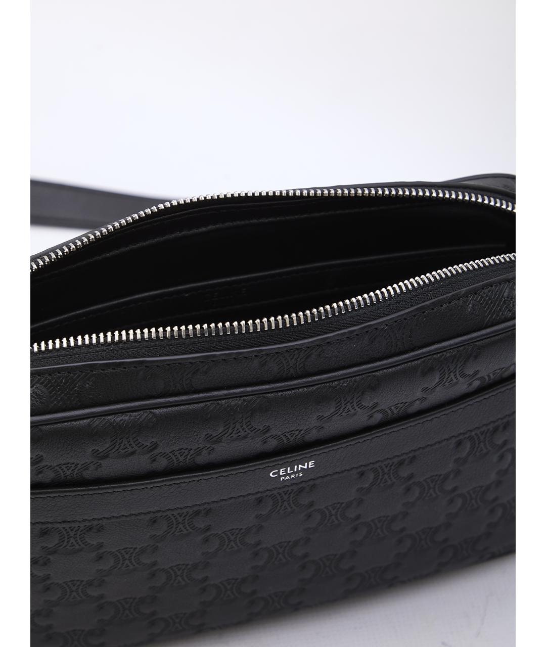 CELINE Черная кожаная сумка на плечо, фото 4